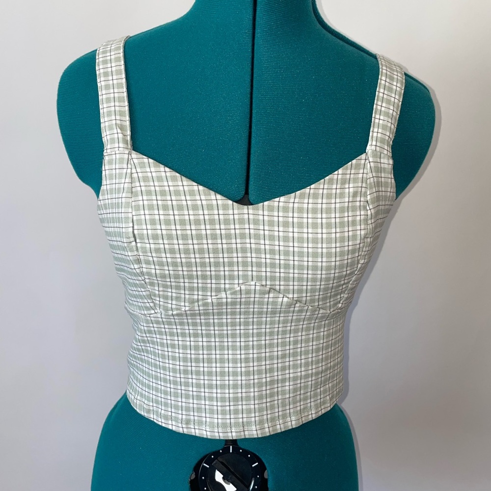 Hollister Green Plaid Tank Top
